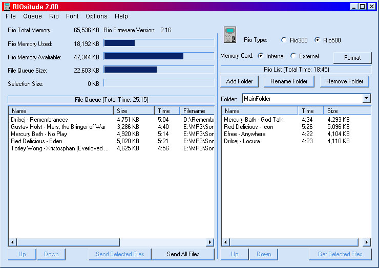 Screenshot of RIOsitude from approximately 1999